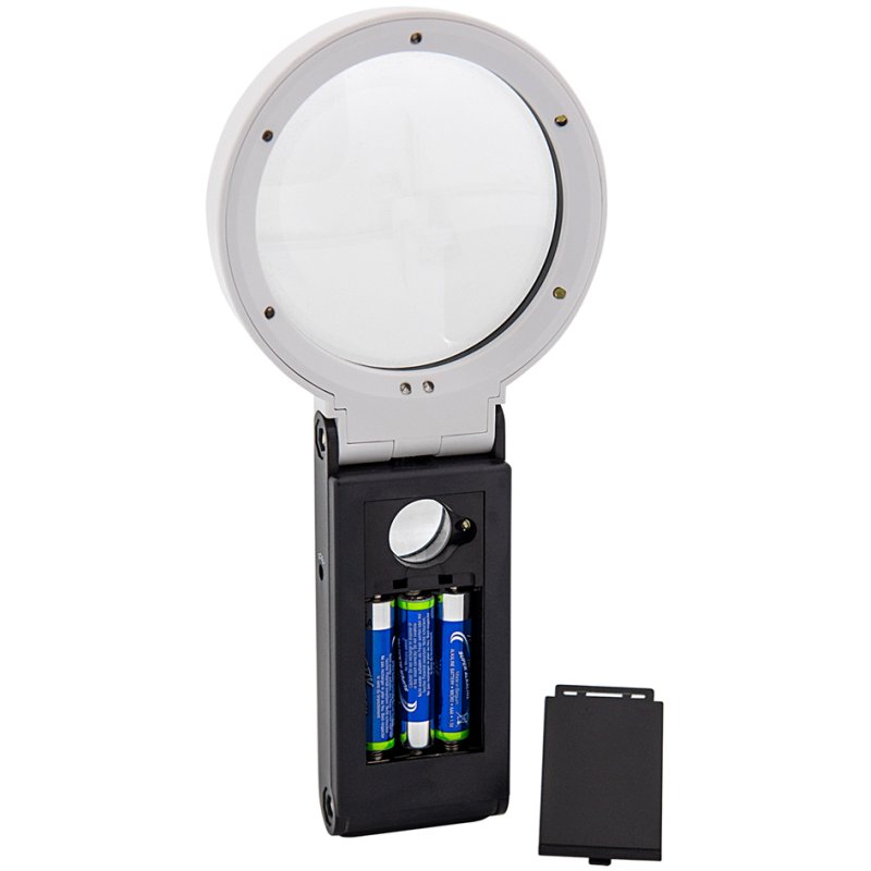 WEDO Loupe LED-UV avec support dépliable, noir/blanc, grossissement 2,5x