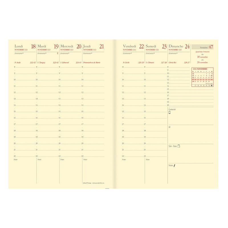 QUO VADIS agenda de poche Affaires Prestige 2027, bleu, 100 x 150 mm, 1 semaine sur 2 pages
