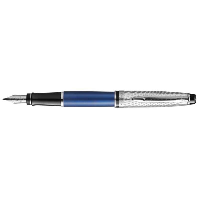 WATERMAN Expert Deluxe fountain pen, metallic blue, palladium details, F nib