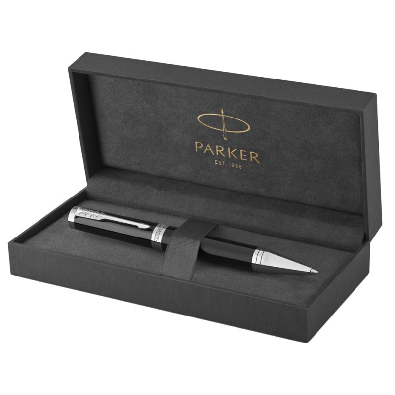 PARKER Ingenuity stylo-bille, noir avec accents chromés, largeur de trait M
