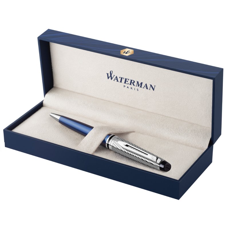 WATERMAN Expert Deluxe stylos à bille rétractables, gris ardoise métallisé, encre bleue, M