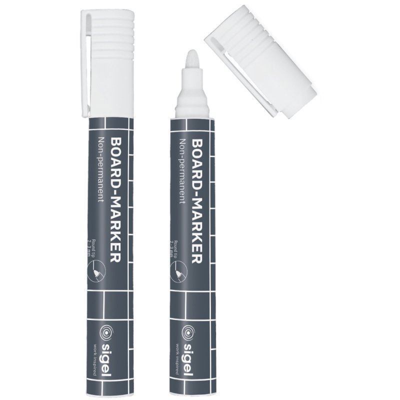 Sigel universal marker, white, 2 pieces