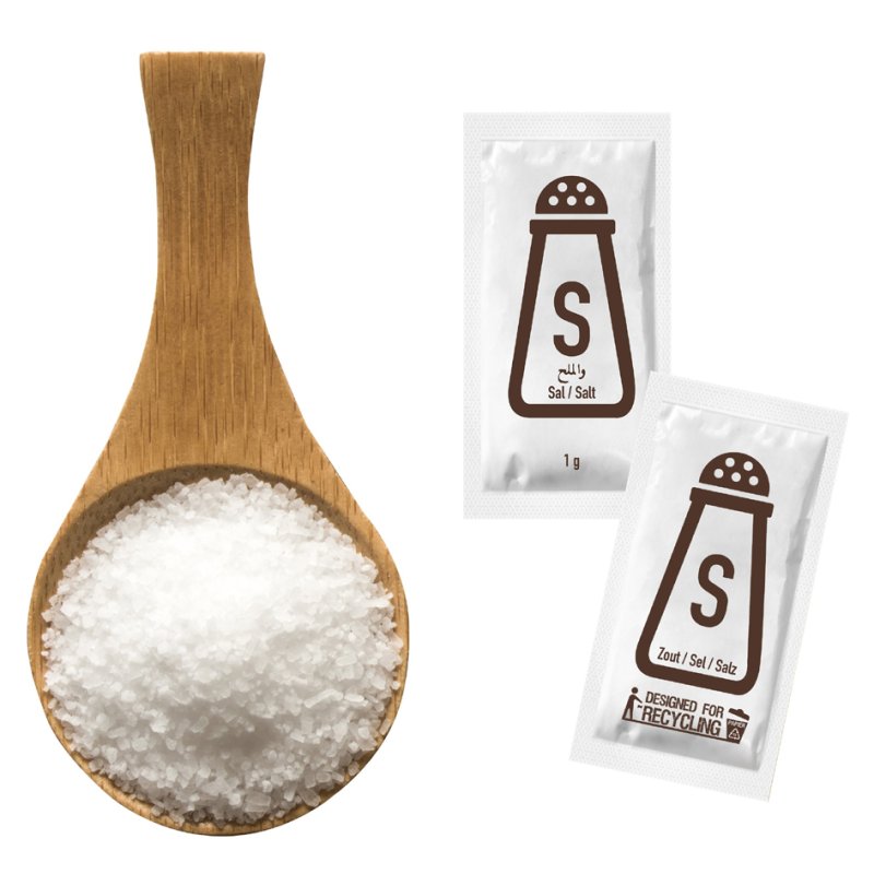HELLMA salt portions, individually wrapped, 2000 pieces of 1.0 g each