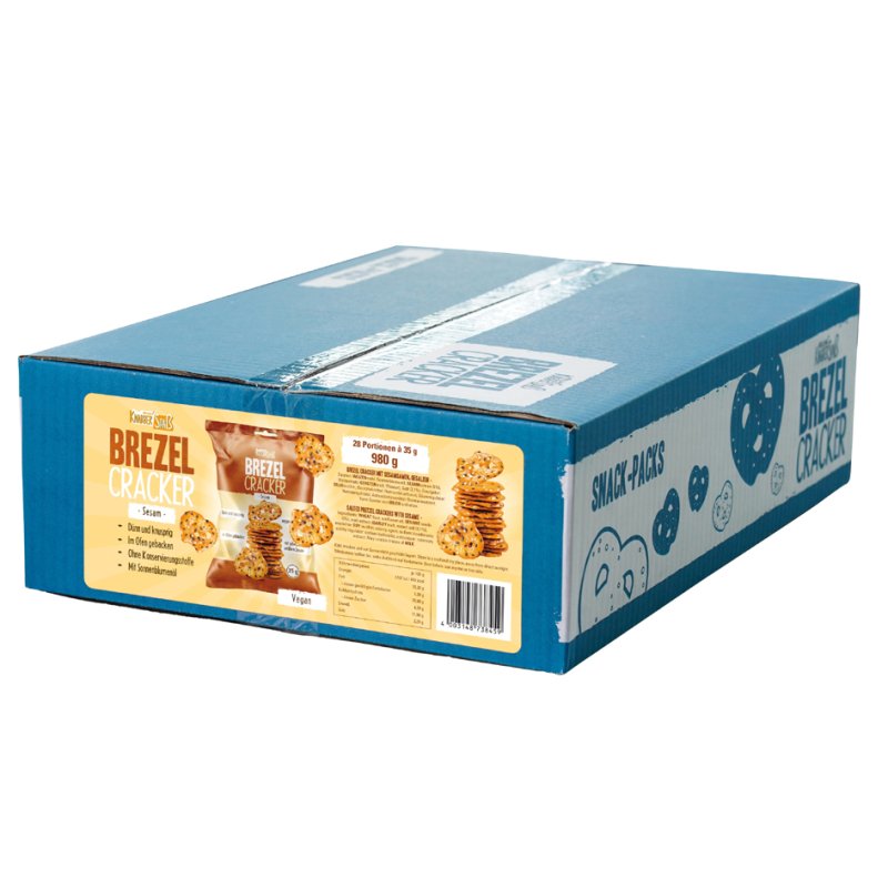 HELLMA bretzels crackers sésame, portions 35g, 28 pièces