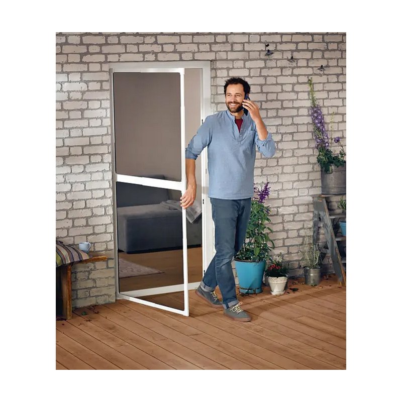 tesa moustiquaire ALU FALT pour portes, extensible, anthracite, 1,00-2,20 m