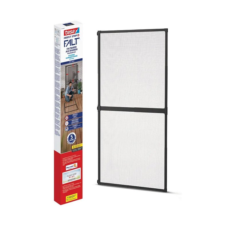 tesa moustiquaire ALU FALT pour portes, extensible, anthracite, 1,00-2,20 m