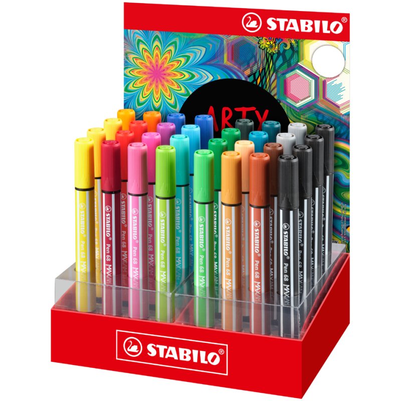 STABILO Premium felt-tip pen, chisel tip, 32 pieces