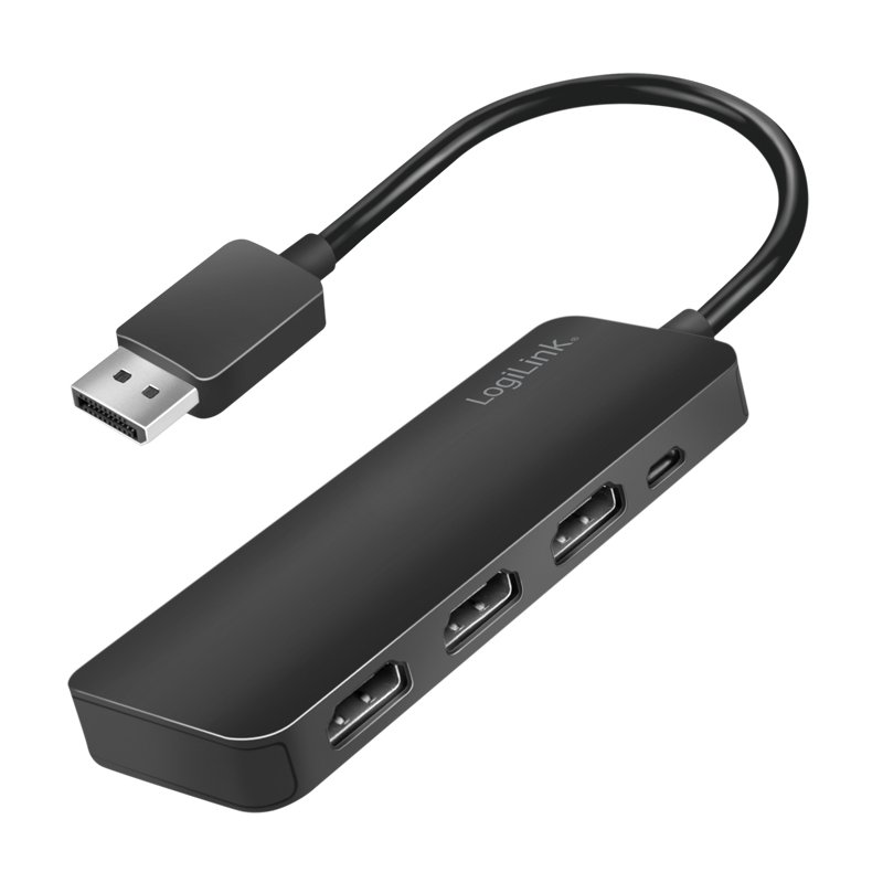 LogiLink 4K DisplayPort to HDMI splitter, 1 to 3 port, black