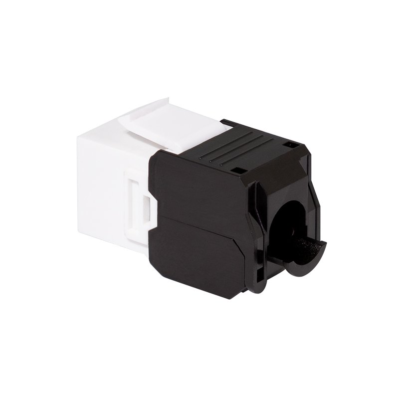 LogiLink Professional Keystone module Cat.6A, white/black, unshielded, RJ45 coupling, 10G 500 MHz