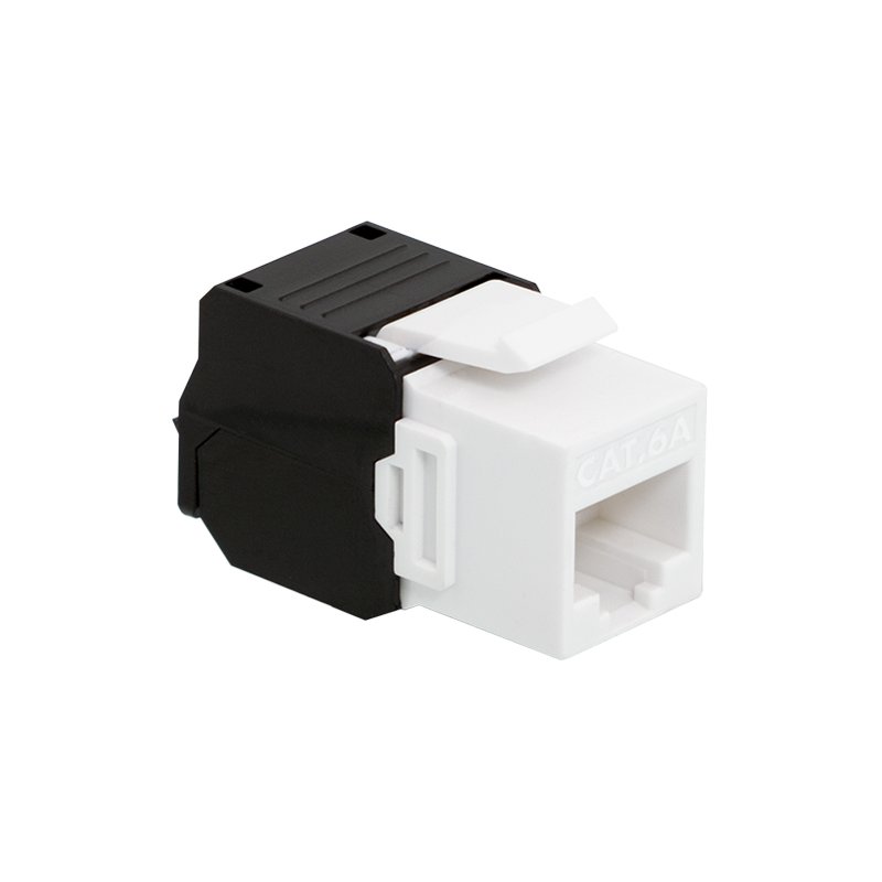 LogiLink Professional Keystone module Cat.6A, white/black, unshielded, RJ45 coupling, 10G 500 MHz