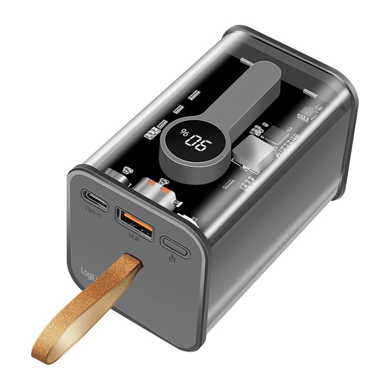 LogiLink power bank with display, 20,000 mAh, black