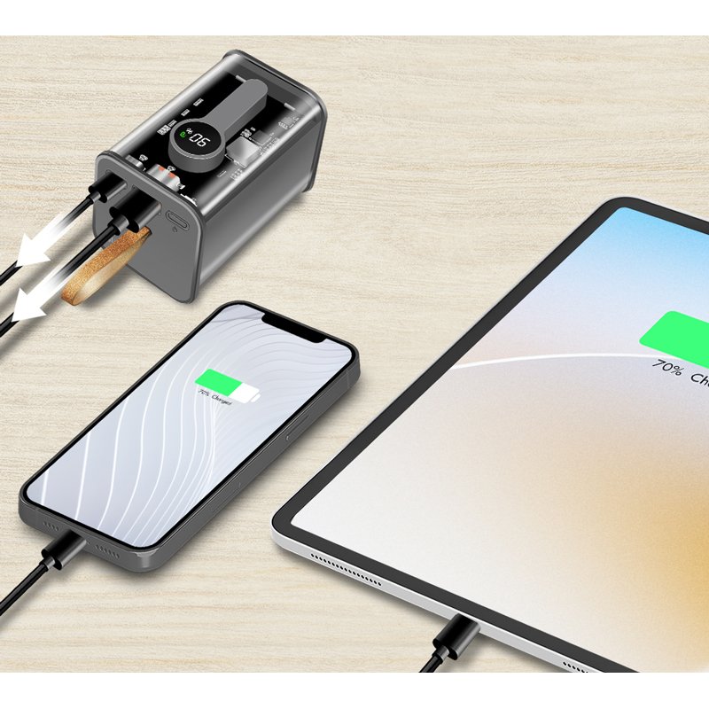 LogiLink power bank with display, 20,000 mAh, black