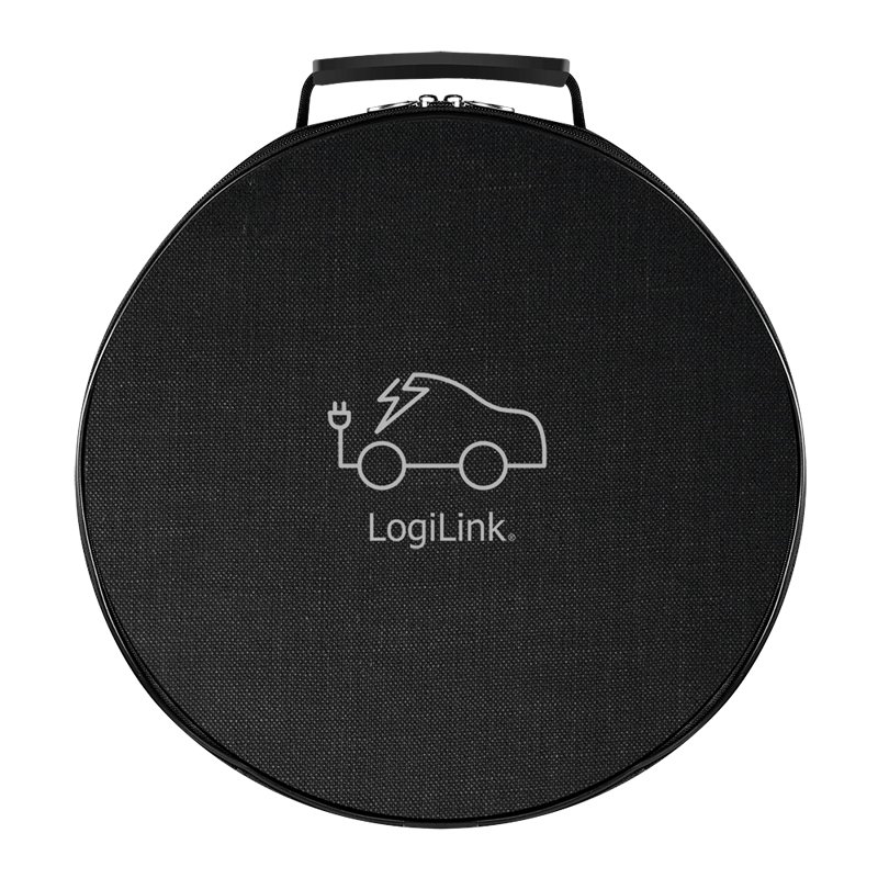 LogiLink housse de protection pour câble de charge auto, rond, noir, nylon