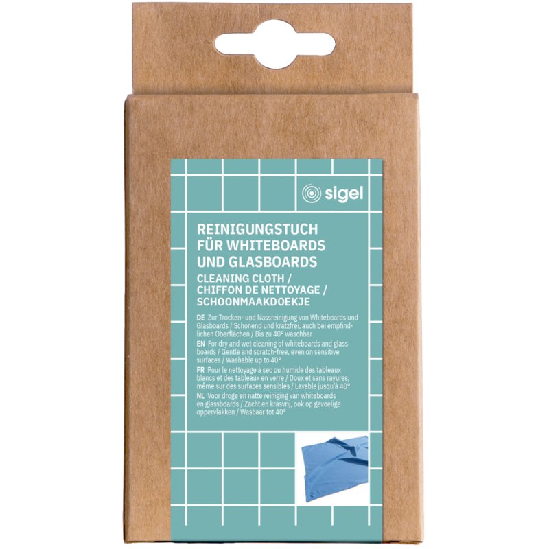 Sigel chiffon microfibre pour tableaux blancs, 400 × 400 mm, bleu