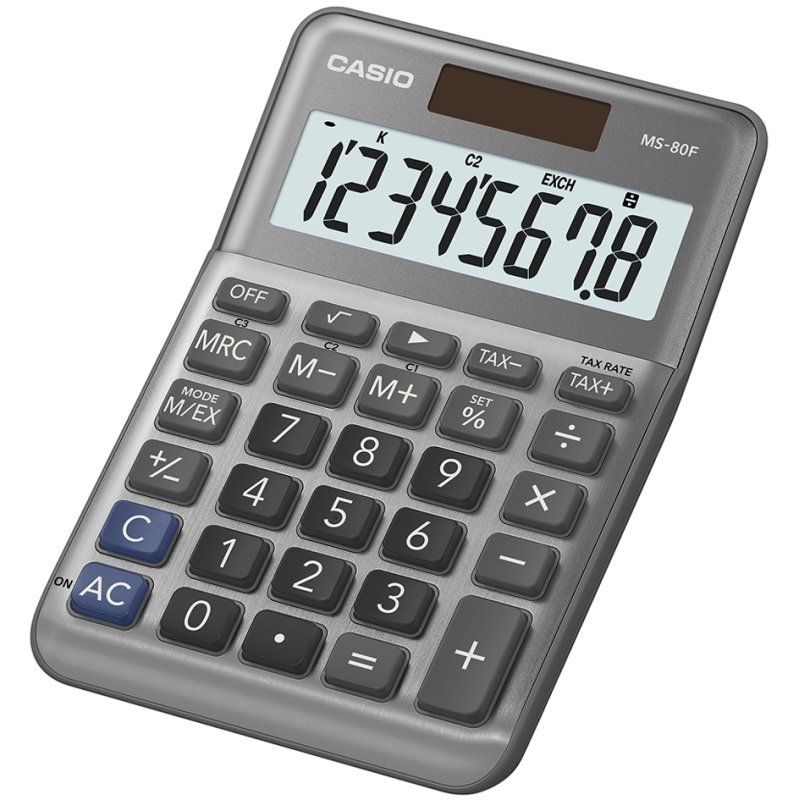 CASIO rekenmachine MS-80F, 8-cijferig, zilver