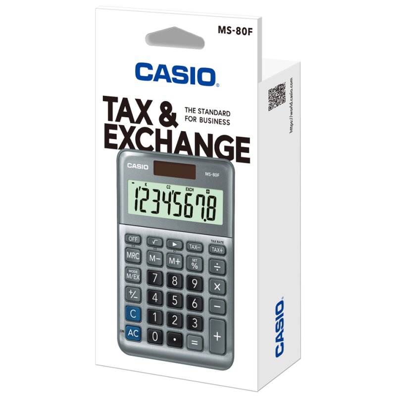 CASIO rekenmachine MS-80F, 8-cijferig, zilver