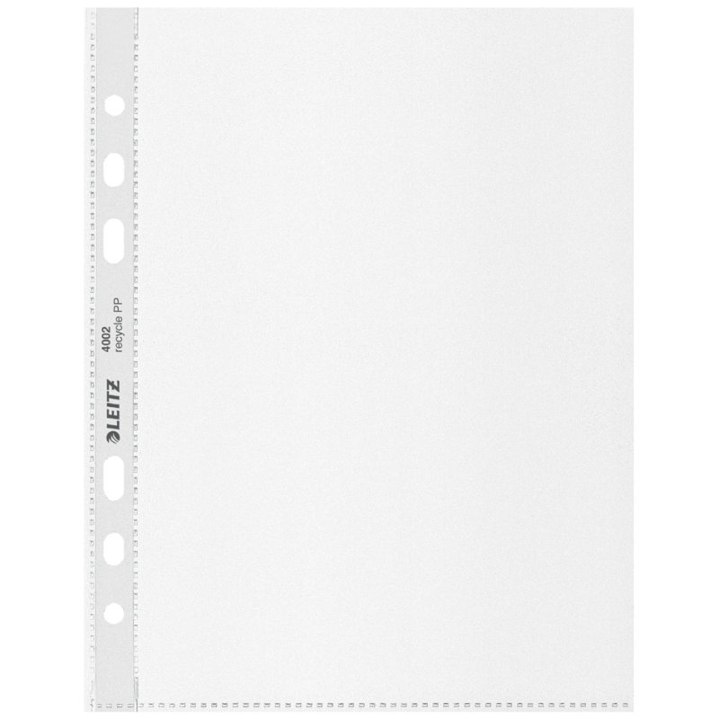 LEITZ document pockets A5, transparent textured, recycled PP, 0.10 mm, 25 pieces