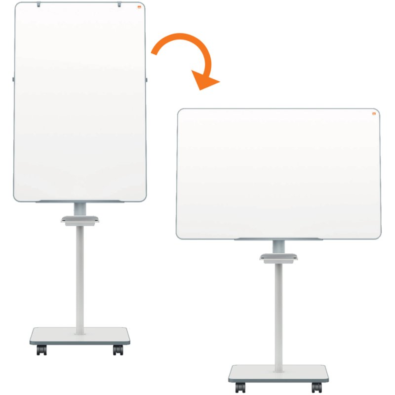 nobo FlipchMoveMeet mobile flipchart, white, double-sided whiteboard, 680×1040 mm