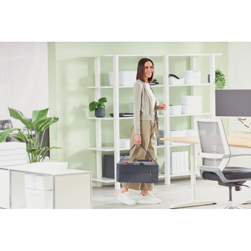 LEITZ table de rangement bureau sharing, tissu, gris souris