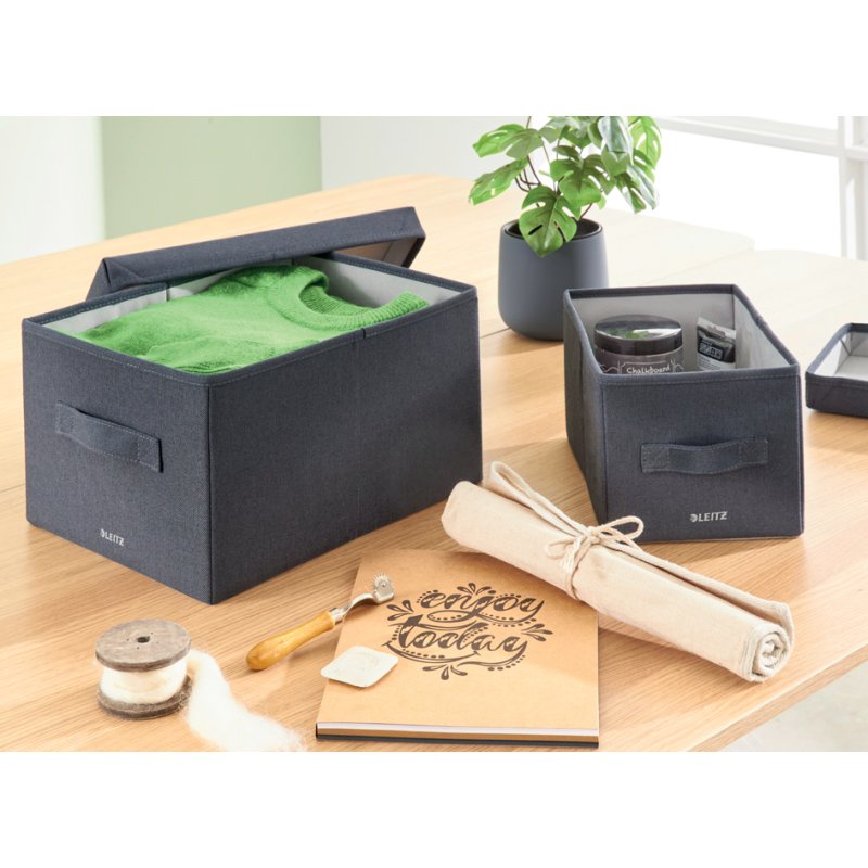 LEITZ boîte de rangement en tissu, taille M, gris velours, set de 2
