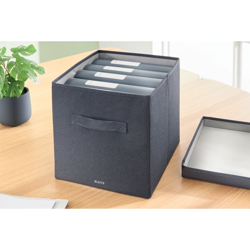 LEITZ boîte de rangement en tissu, taille M, gris velours, set de 2