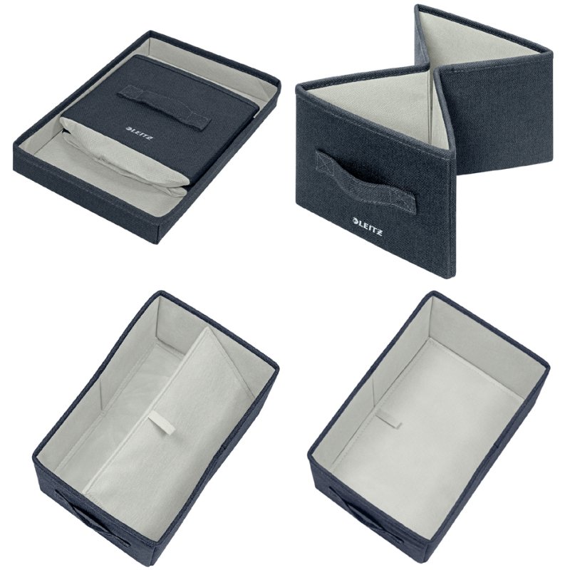 LEITZ boîte de rangement en tissu, taille M, gris velours, set de 2