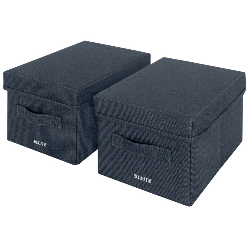 LEITZ boîte de rangement en tissu, taille M, gris velours, set de 2