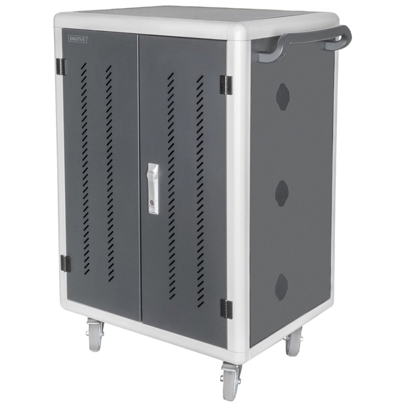 DIGITUS mobiele oplaadkast Mobi, zwart/zilver, 30 laadplekken, notebooks/tablets tot 15,6 inch