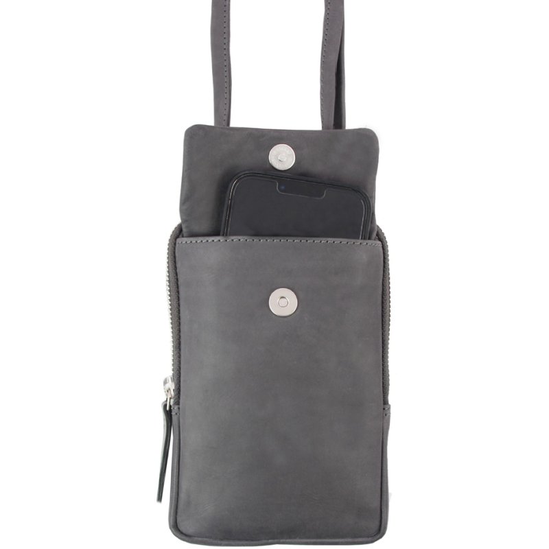 PRIDE&SOUL smartphone schoudertas LORIS, leer, grijs