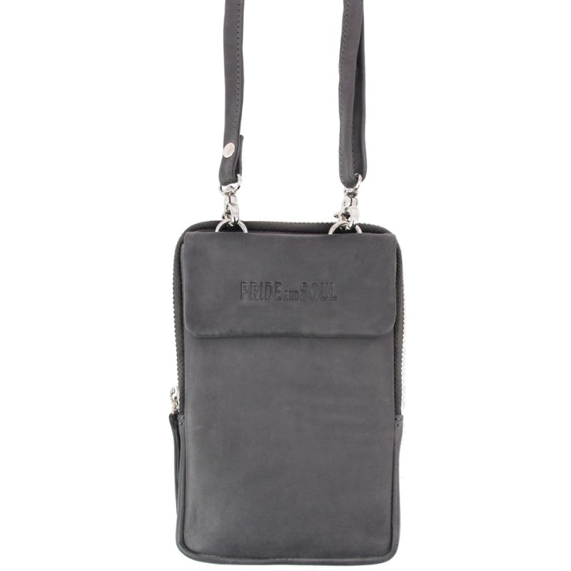 PRIDE&SOUL sac à bandoulière smartphone LORIS, cuir, gris