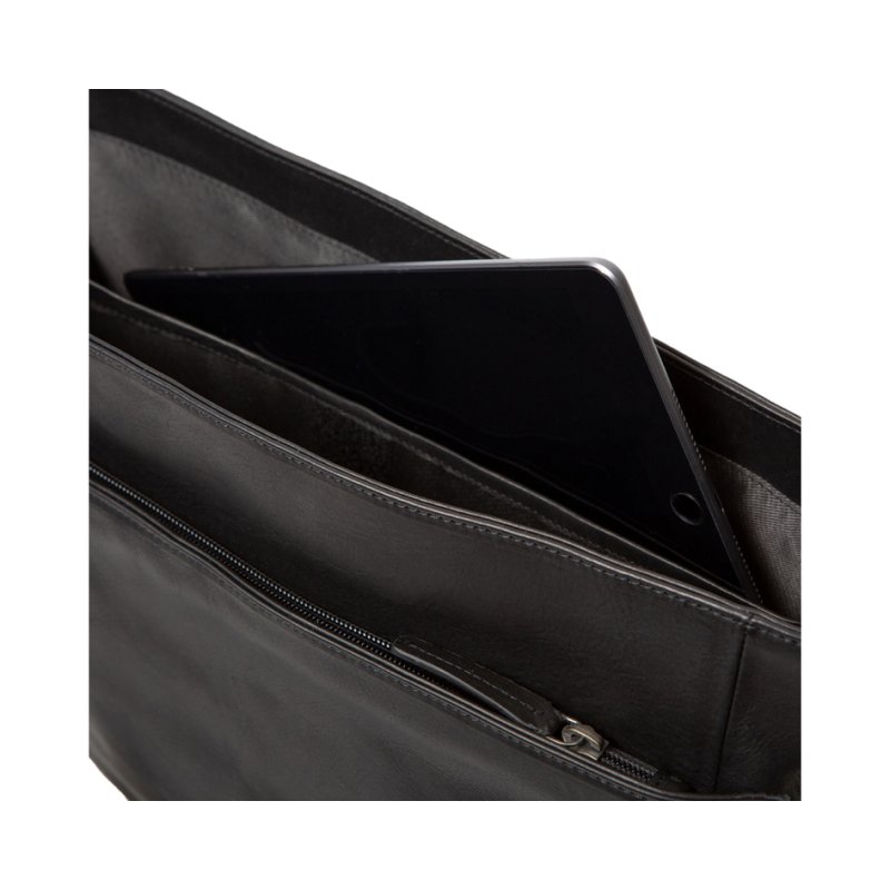 PRIDE&SOUL Urban shoulder bag, leather, black, 15 inch