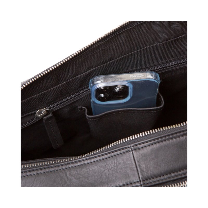 PRIDE&SOUL NOMAD sacoche pour ordinateur portable, cuir, noir, 15 pouces