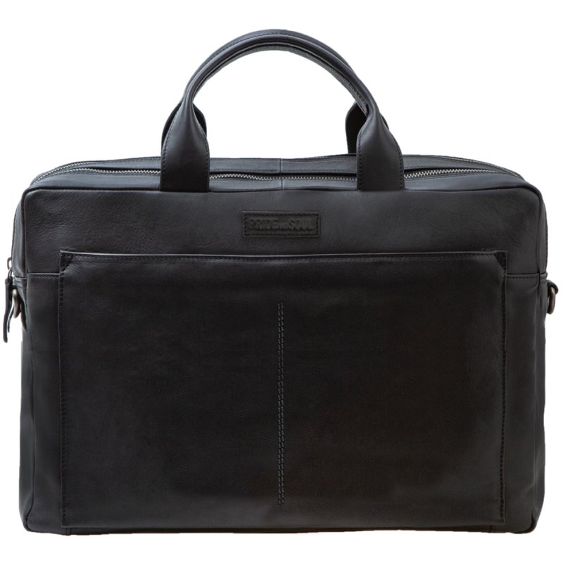 PRIDE&SOUL NOMAD sacoche pour ordinateur portable, cuir, noir, 15 pouces