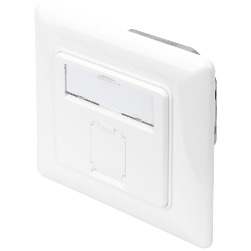 DIGITUS inbouwcontactdoos, 1x RJ45, wit, afgeschermd