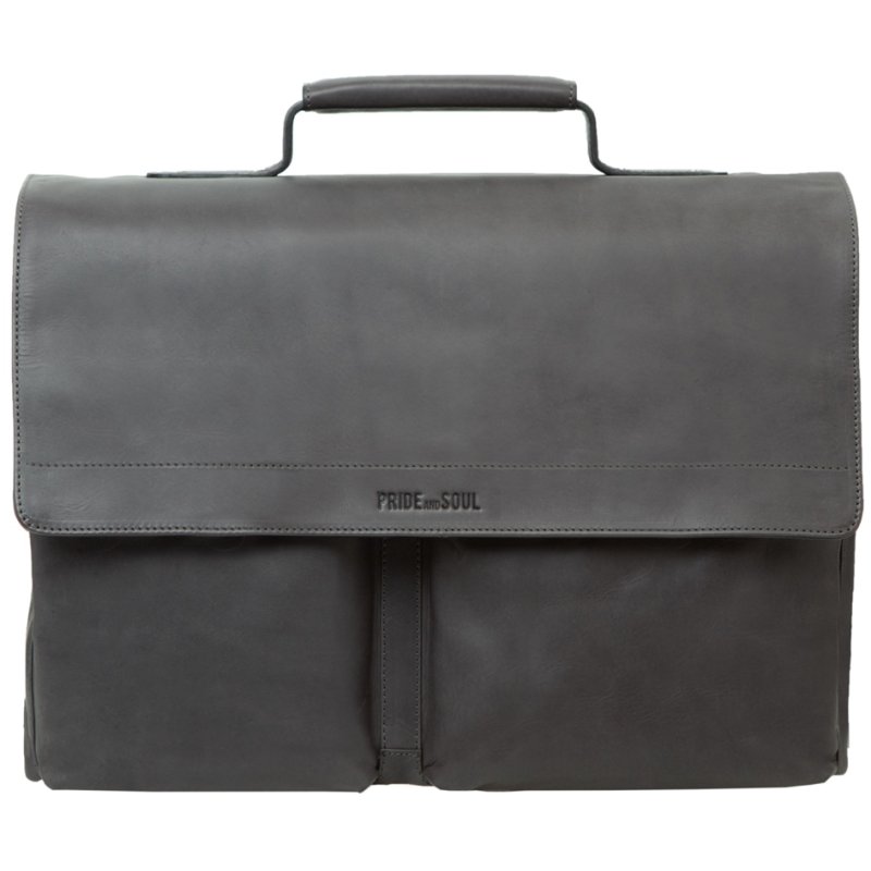 PRIDE&SOUL DISTRICT sacoche pour ordinateur portable en cuir, gris, 15 pouces