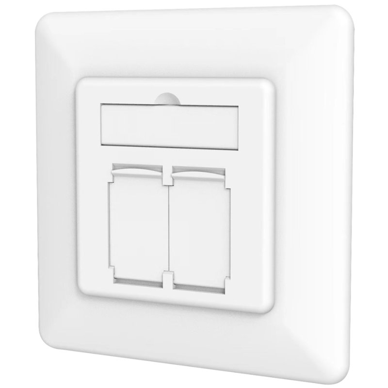 DIGITUS inbouwdoos 2x RJ45, wit, afgeschermd