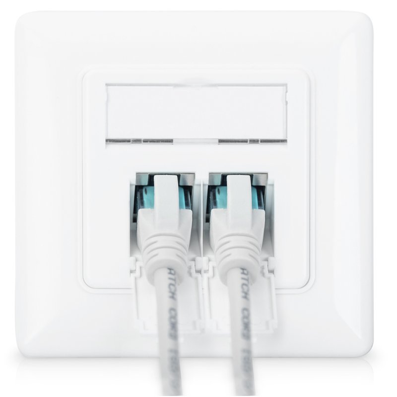 DIGITUS boîtier encastré Cat. 6A, 2x RJ45, blanc, blindé