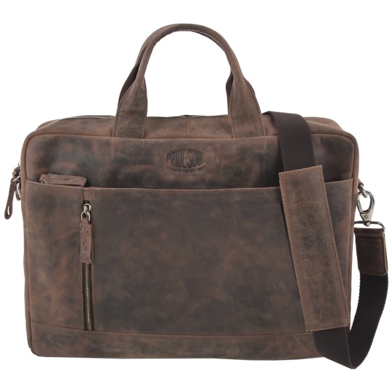 PRIDE&SOUL sacoche pour ordinateur portable RAILEY, cuir, marron, 15 pouces