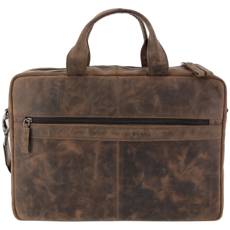 PRIDE&SOUL sacoche pour ordinateur portable RAILEY, cuir, marron, 15 pouces