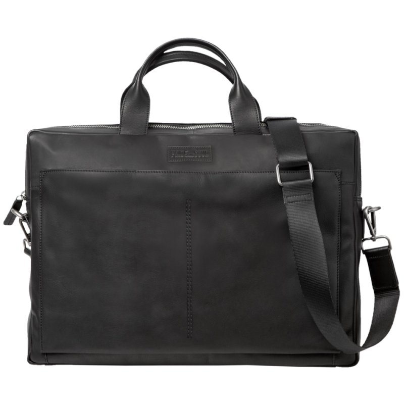 PRIDE&SOUL laptop bag MOVER, leather, black, 15 inch