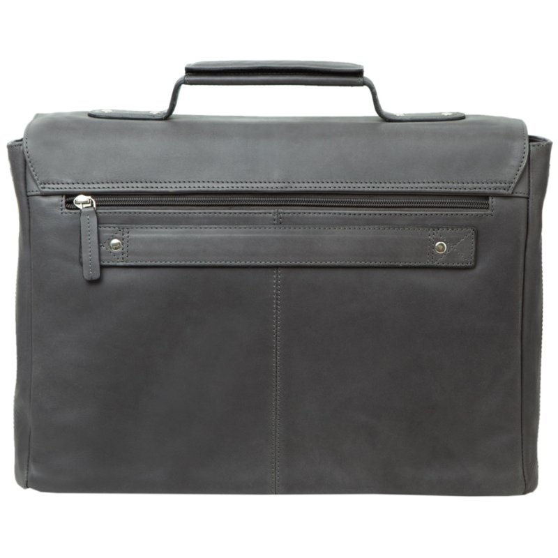 PRIDE&SOUL laptop bag PERCENT, leather, grey, 15 inch