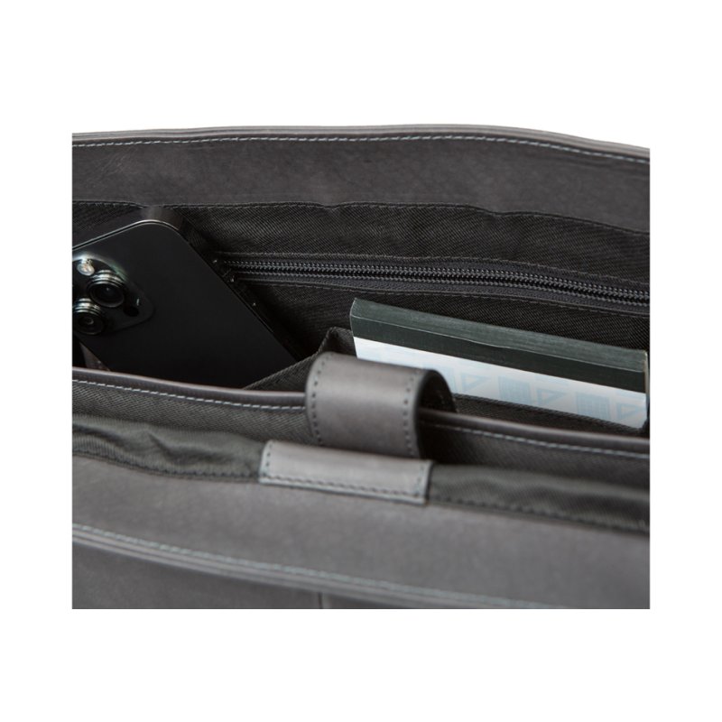 PRIDE&SOUL laptop bag PERCENT, leather, grey, 15 inch