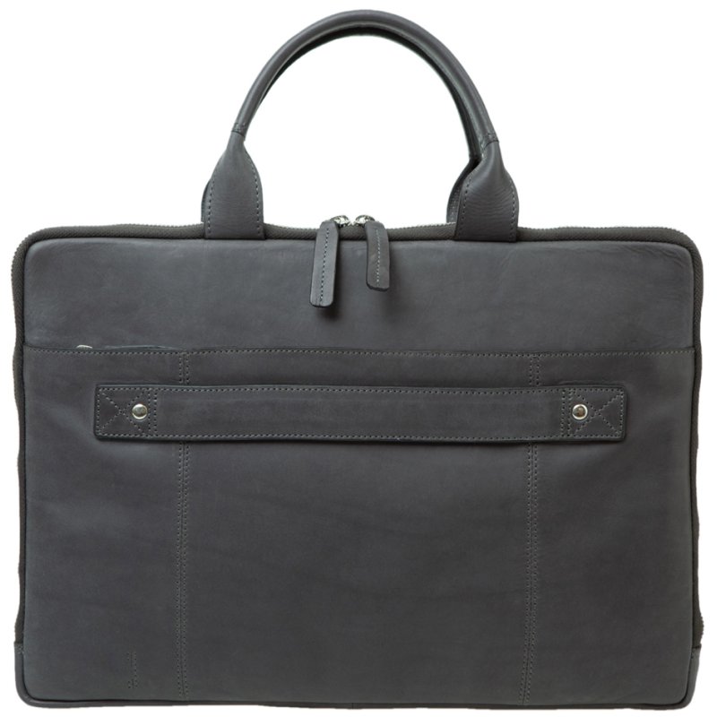 PRIDE&SOUL sacoche pour ordinateur portable RATE, cuir, gris, 15 pouces
