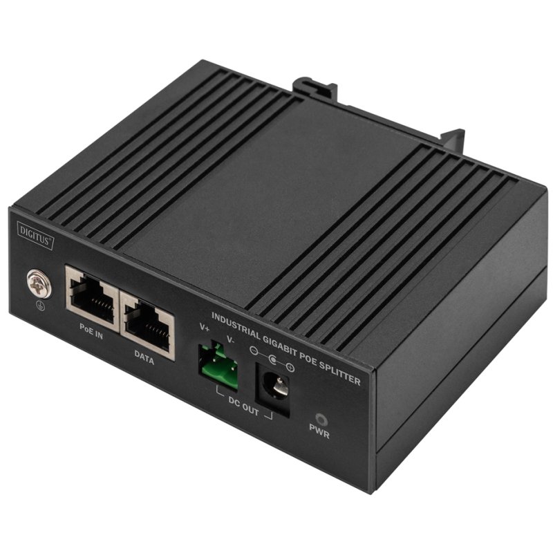 DIGITUS Gigabit Ethernet industrial PoE splitter, 51W, IEEE802.3bt, DIN rail