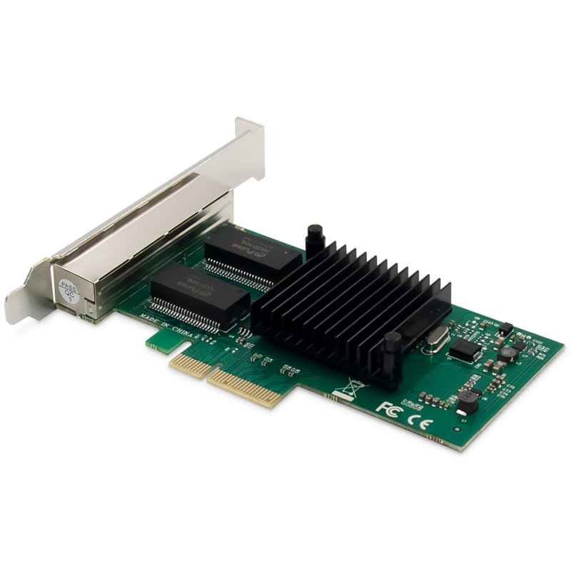 DIGITUS Gigabit Ethernet PCI Express network card, 4-port, RJ45, 10/100/1000 Mbit/s