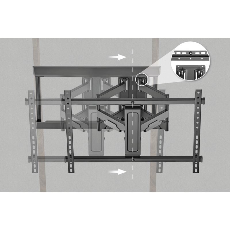 DIGITUS volbeweegbare TV-muurbeugel, 37-80 inch, zwart, 60 kg draagkracht