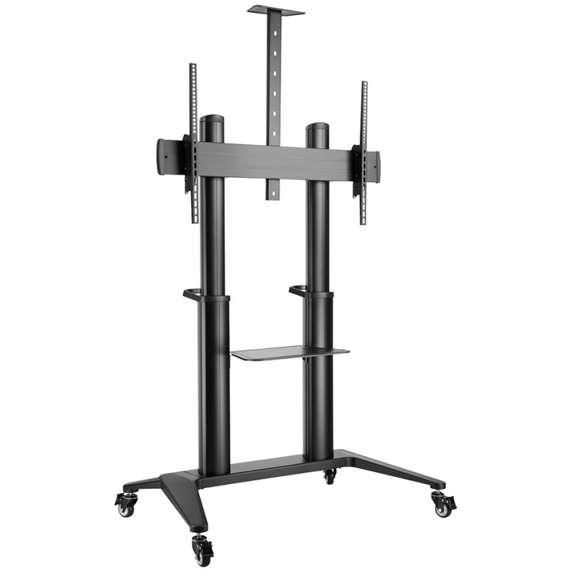 DIGITUS TV presentatiewagen, zwart, draagvermogen 140 kg, hoogte verstelbaar 125-160 cm