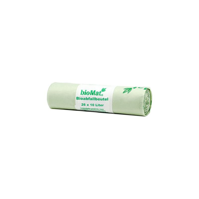 bioMAT sacs poubelle biodégradables, 20 litres, vert, 26 pièces