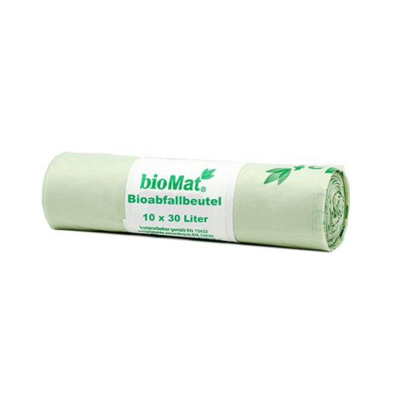 bioMAT sacs à déchets biologiques 30 litres, vert, 530×600 mm, 10 pièces
