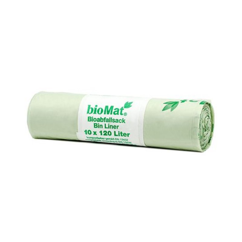 bioMAT vuilniszakken biologisch afbreekbaar, 120 liter, groen, 10 stuks